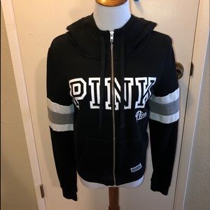 PINK black zip up